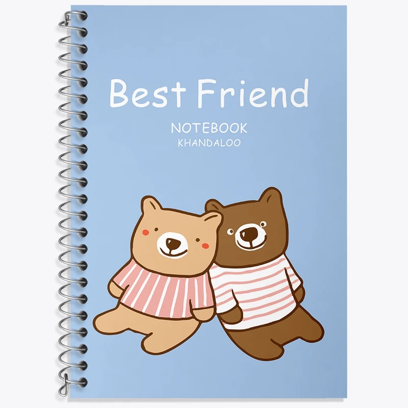 دفتر زبان 50 برگ خندالو مدل سه خط طرح Best Friends کد N908