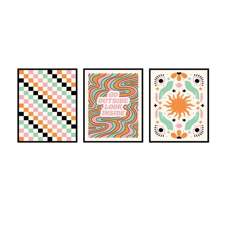 پوستر مدل بیرون برو، به داخل نگاه کن مجموعه 3 عددی