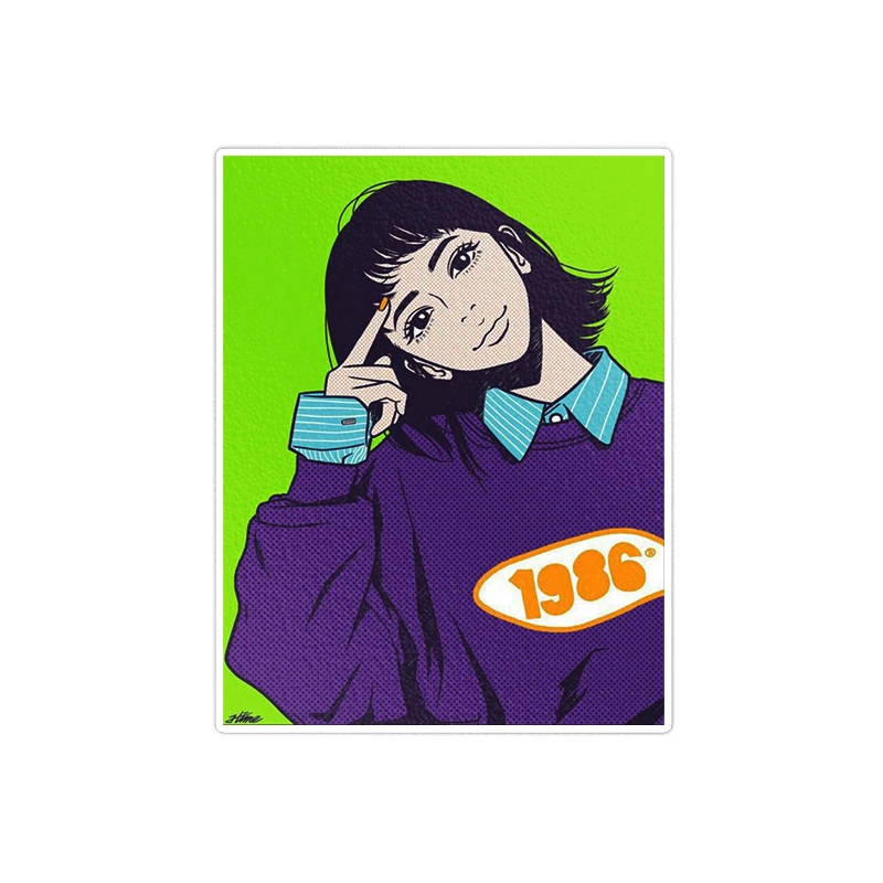  استیکر لپ تاپ ویندی دیزاین طرح girl مدل vindi1123