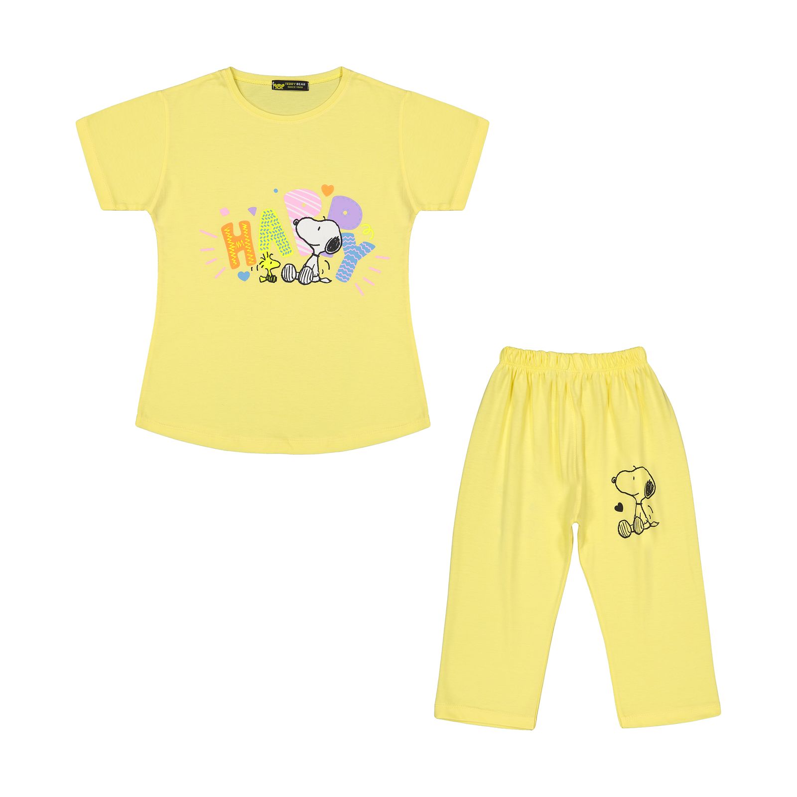 ست تی شرت آستین کوتاه و شلوارک دخترانه خرس کوچولو مدل 2011311-16 -  - 1