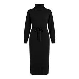 پیراهن بافتنی یقه اسکی زنانه مدل Almond کد 4118