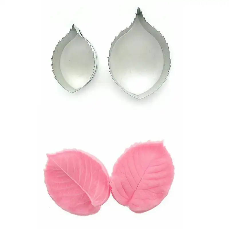 قالب فوندانت بهگز مدل برگ گل رز مجموعه 4 عددی