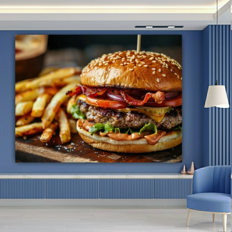  پوستر طرح مخمل همبرگر مدل سرخ شده کد FP104816