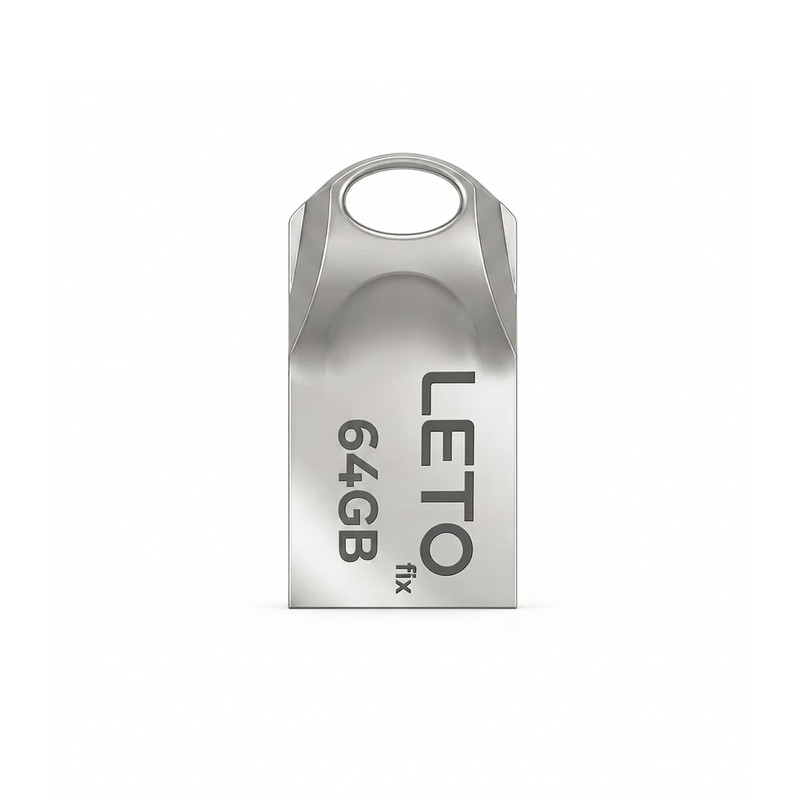 فلش مموری 64 گیگابایتی لتو مدل L10، با رابط USB Type-A و استاندارد USB 2.0، بدنه فلزی مقاوم در برابر آب، ضربه و شوک و لرزش، سازگار با گوشی موبایل، تبلت، دوربین، کنسول بازی، کامپیوتر، لپ‌تاپ و تلویزیون