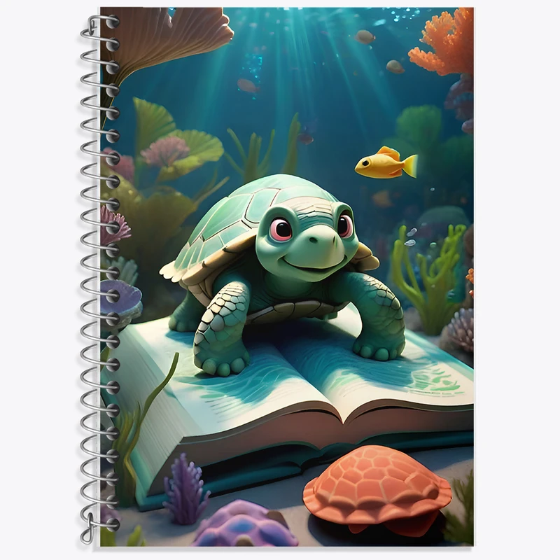 دفتر لغت 50 برگ خندالو طرح لاکپشت بامزه کد F7794