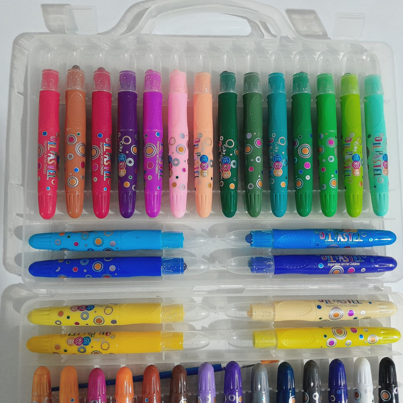 پاستل روغنی 36 رنگ مدل پیچی کد P2 به همراه قلم مو