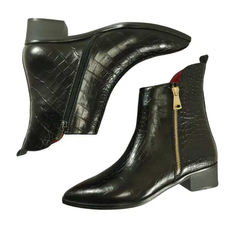 نیم بوت زنانه مدل چرم طبیعی کد 674.1