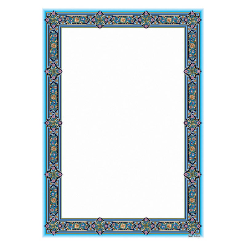 کاغذ تذهیب A4 خانه تذهیب طرح گل فرنگ کد 0022 بسته 10عددی