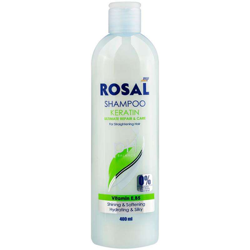 شامپو تقویت کننده و ترمیم کننده مو رزال مدل Keratin حجم 400 میلی لیتر