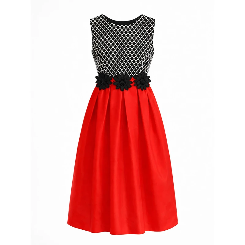 پیراهن بدون آستین یقه گرد دخترانه مدل 020