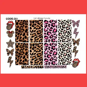 استیکر طراحی ناخن طرح پلنگی مدل C200