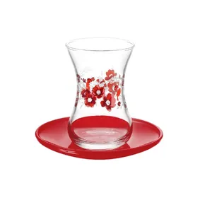 ست استکان و نعلبکی 12 پارچه لاو مدل گلینجیک 