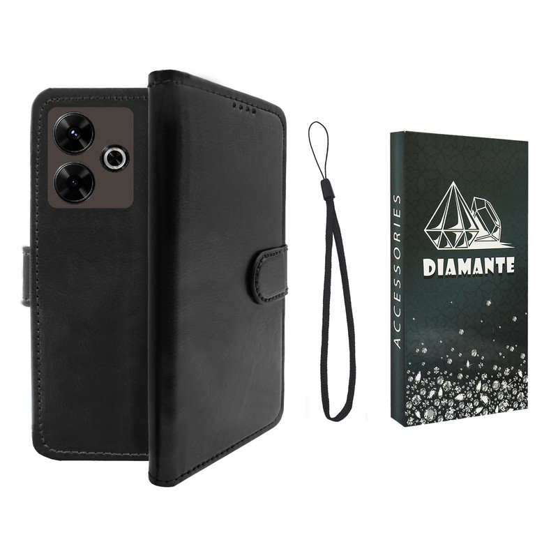 کیف کلاسوری دیامانته مدل Kif_1 Bk مناسب برای گوشی موبایل شیائومی Redmi Note 13 4G به همراه بند آویز