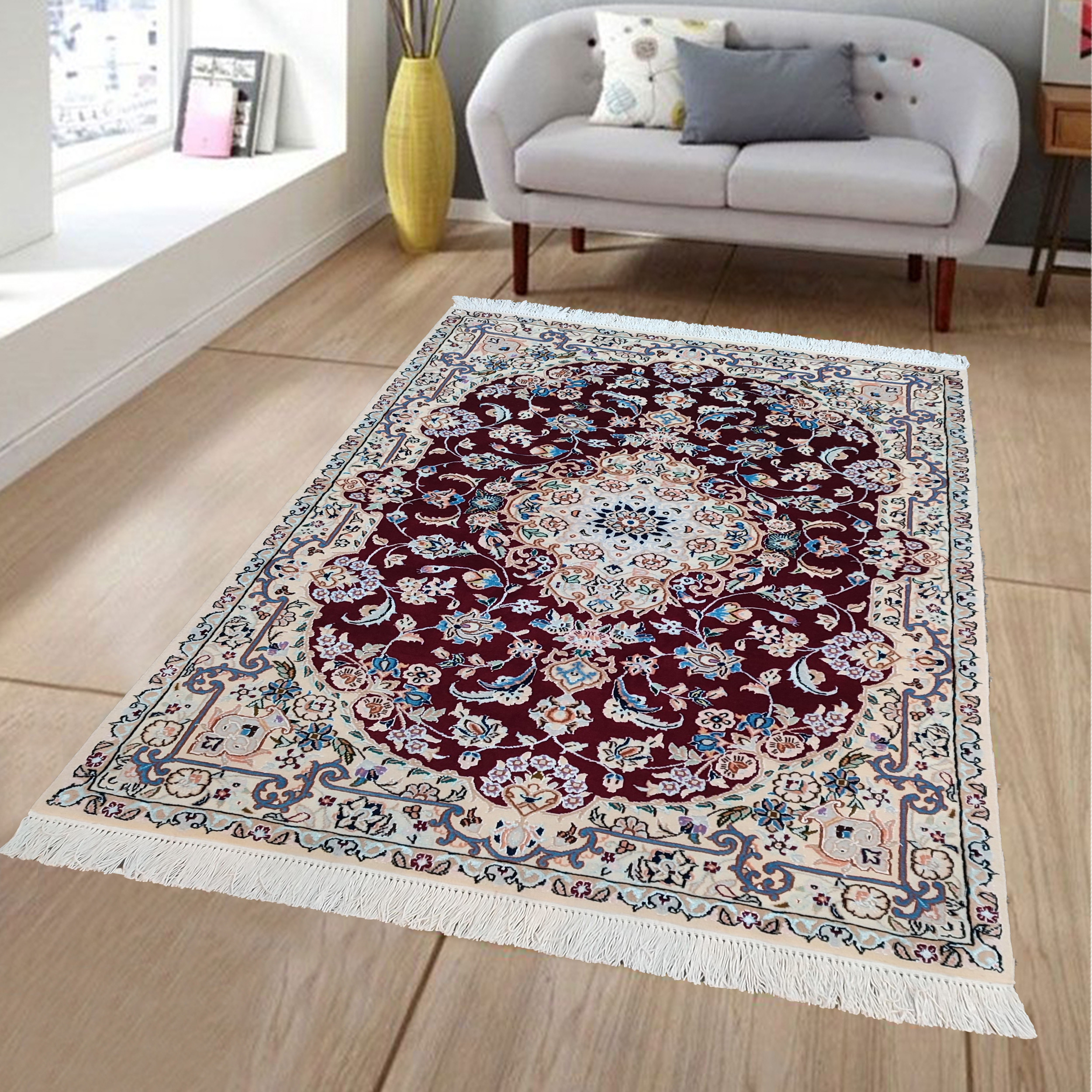 فرش دستباف یک و نیم متری مدل نایین D