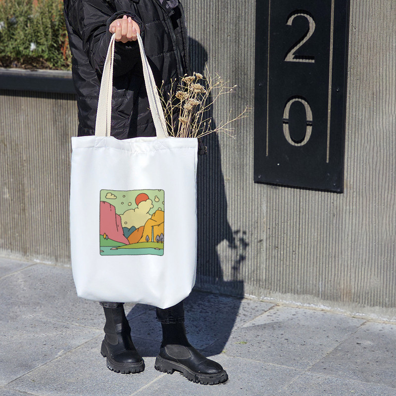 ساک خرید پارچه ای خندالو طرح طبیعت مدل توت بگ کد 7350