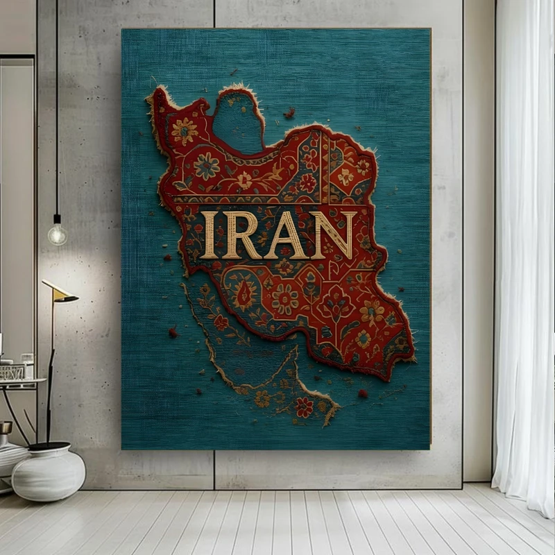 تابلو بوم طرح مخمل  سرزمین ایران مدل سنتی کد PY882