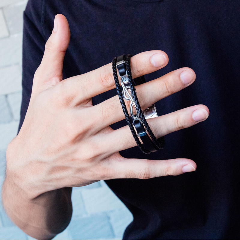 دستبند مردانه گالری گوهرسنگ مدل نت موسیقی کد GS2025PLUS