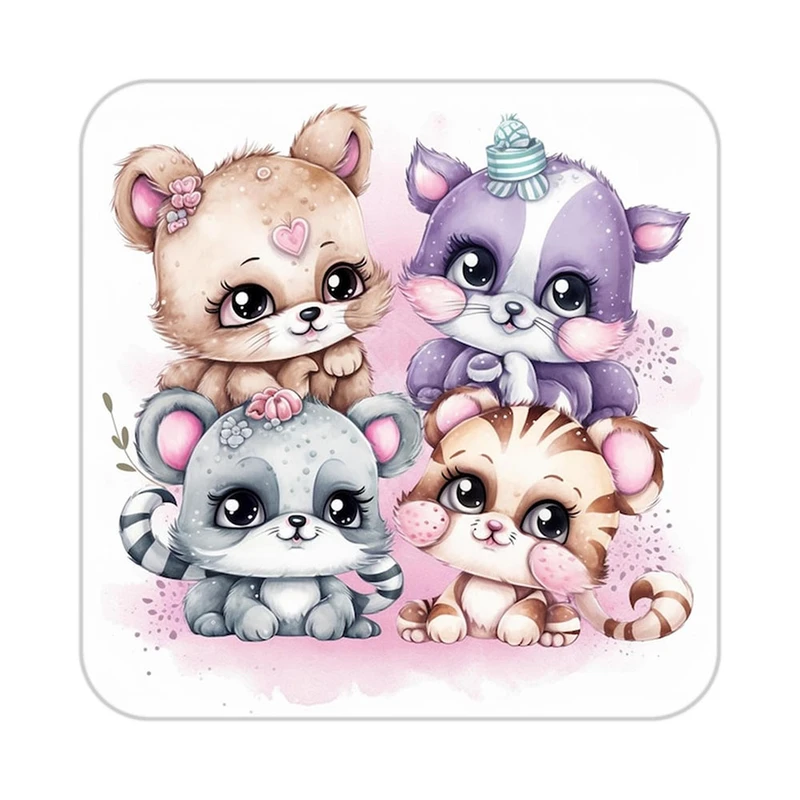 زیر لیوانی کاکتی طرح حیوانات کارتونی مدل mp28622