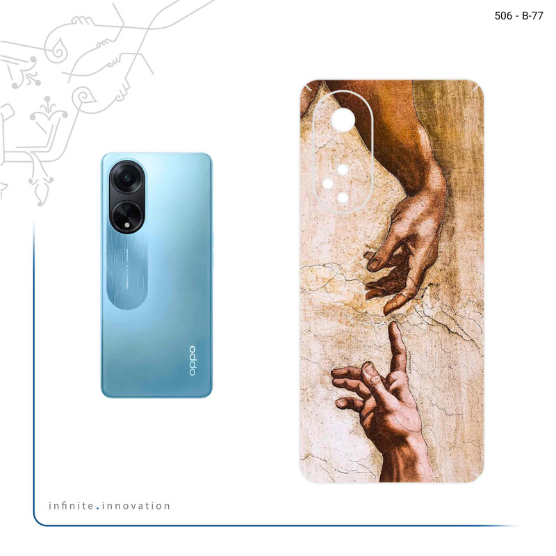 برچسب پوششی ماهوت مدل The Creation of Adam of MichelAnge مناسب برای گوشی موبایل اپو A98