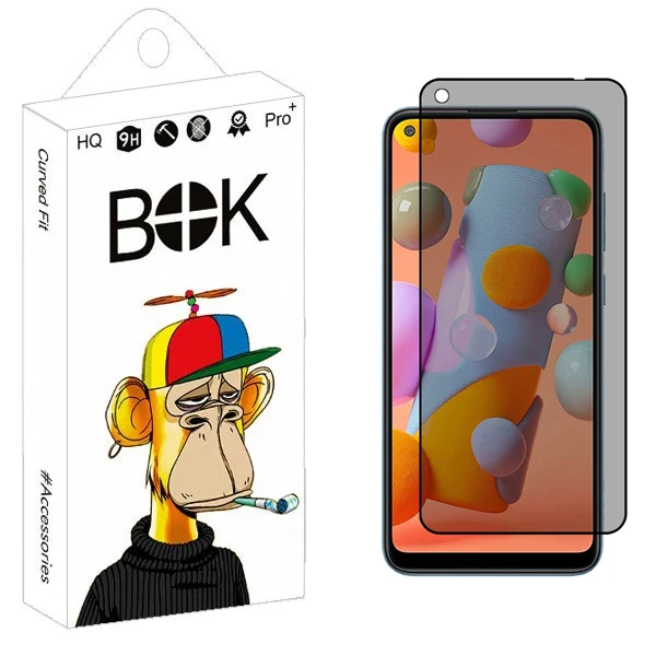 محافظ صفحه نمایش حریم شخصی بوک مدل Carbon Plus مناسب برای گوشی موبایل سامسونگ Galaxy M11