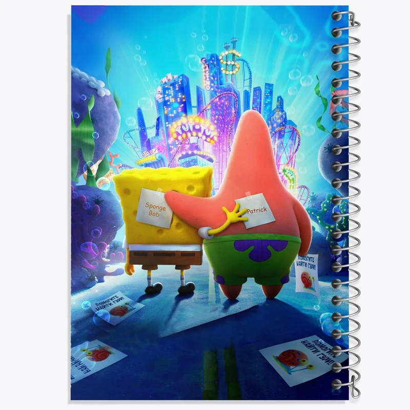 دفتر نت موسیقی 50 برگ خندالو مدل پاتریک و باب اسفنجی کد 4753