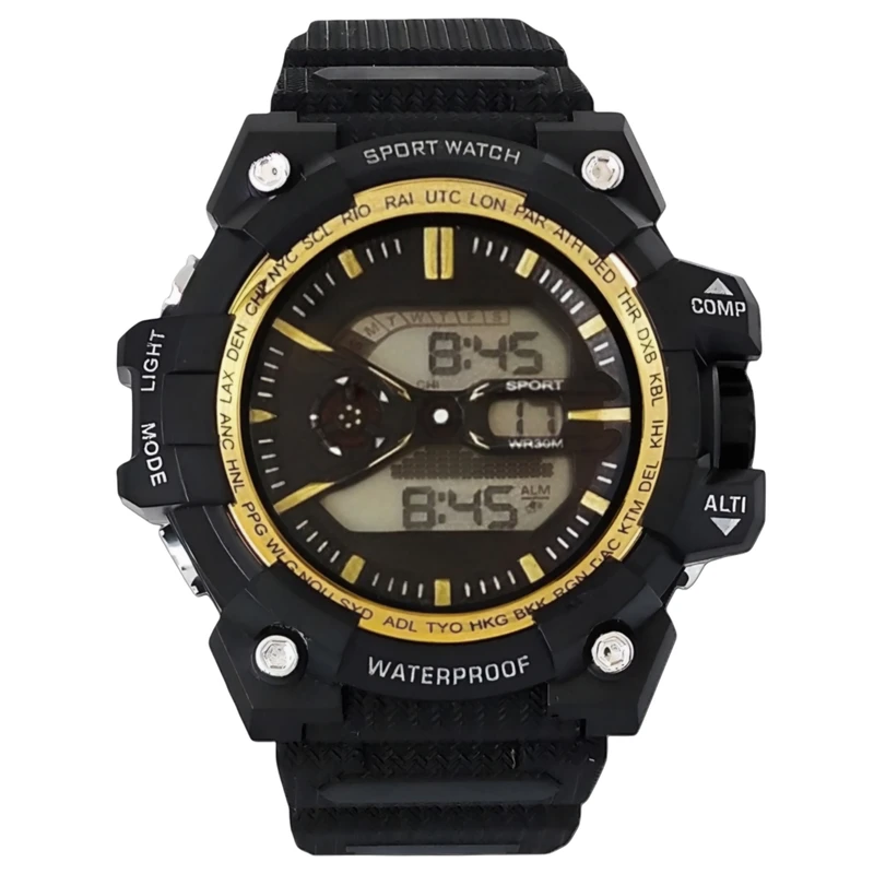 ساعت مچی دیجیتال مدل تک زمانه کرنوگراف بند پیو کد S1