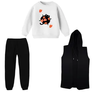 ست 3 تکه لباس راحتی بچگانه مدل گربه کد 7