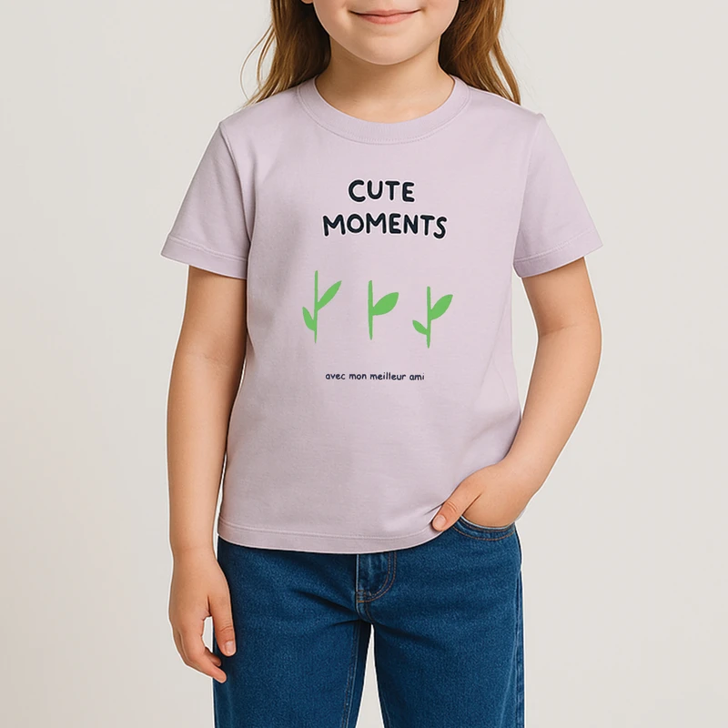 تی شرت آستین کوتاه دخترانه مون‌سا مدل کیوت