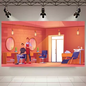 پوستر مدل بک لایت طرح سالن آرایشگاه مردانه کد AR154