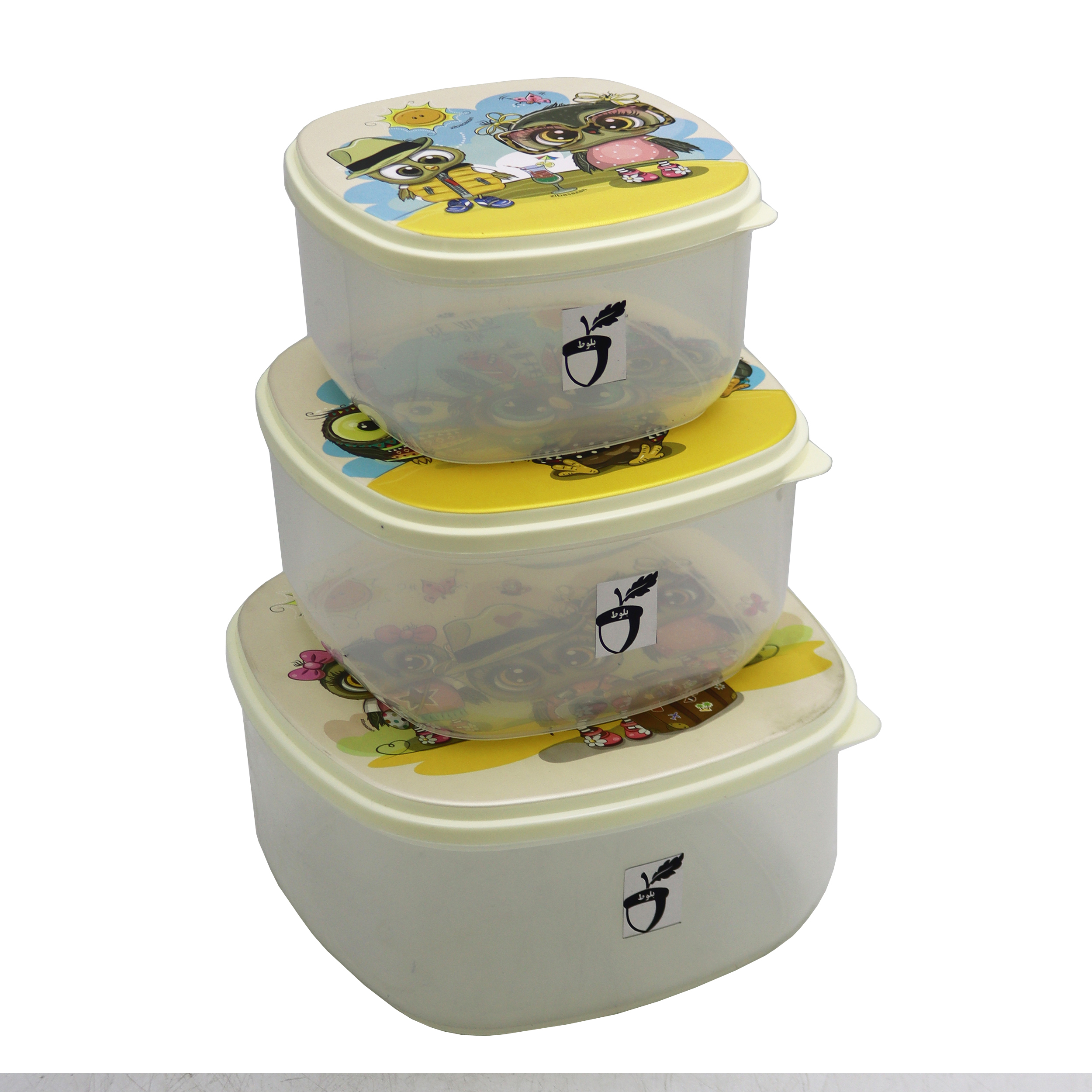 ظرف نگهدارنده   طرح جغد گردشگر کد YP-MORBAEI-03 مجموعه 3 عددی