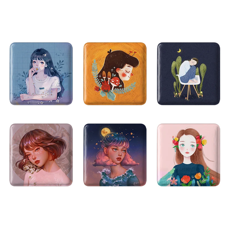 مگنت خندالو طرح دخترانه کد 1635A مجموعه 6 عددی