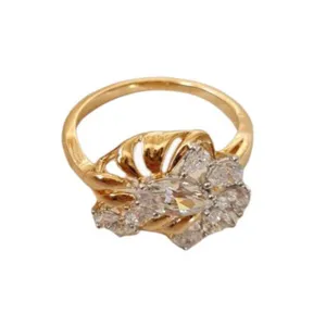 انگشتر زنانه ژوپینگ مدل گل نگینی