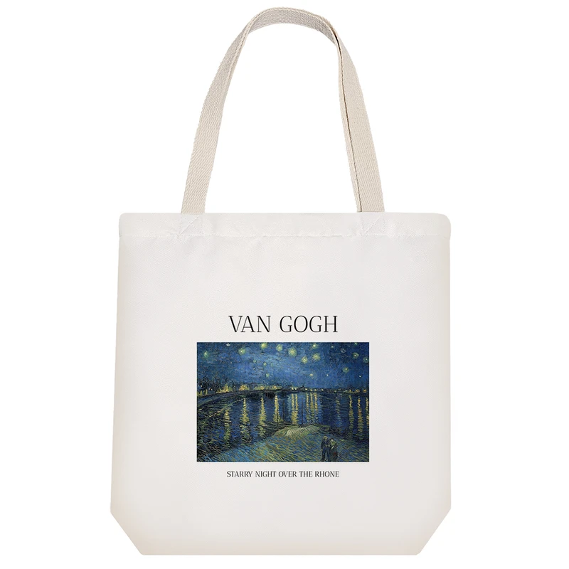 ساک خرید خندالو طرح شب پر ستاره بر فراز رن ونسان ونگوگ کد H2003