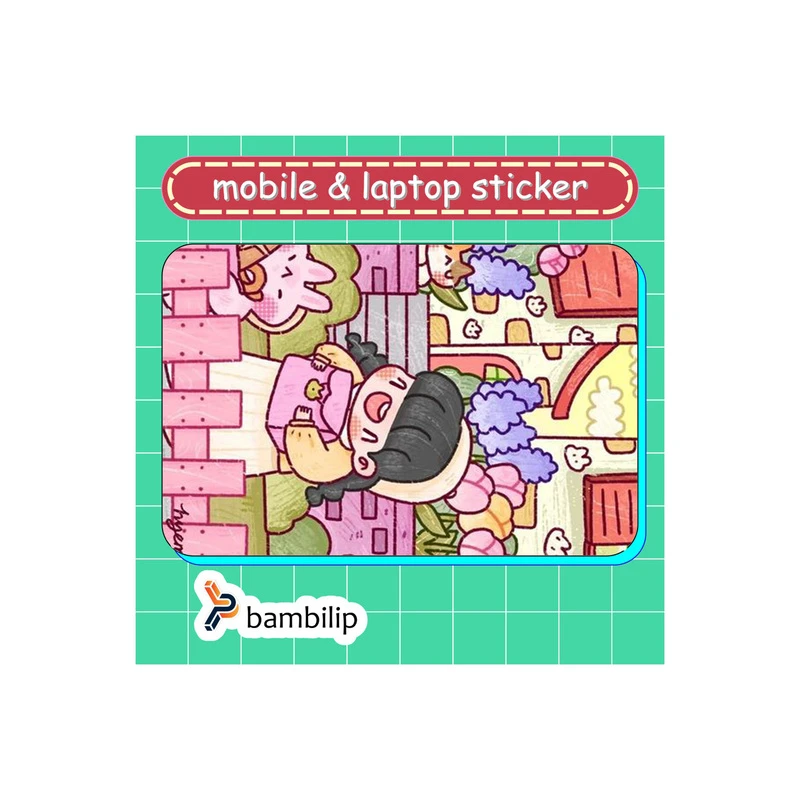 استیکر بامبیلیپ مدل کارت عابر طرح دختر و خرگوش در راه مدرسه کد 4755125