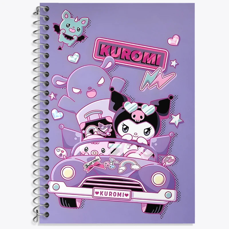 دفتر زبان 50 برگ خندالو مدل سه خط طرح کرومی (Kuromi) کد N4197