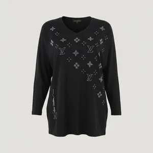 بلوز آستین بلند یقه هفت زنانه مدل نگین دار مدل 007