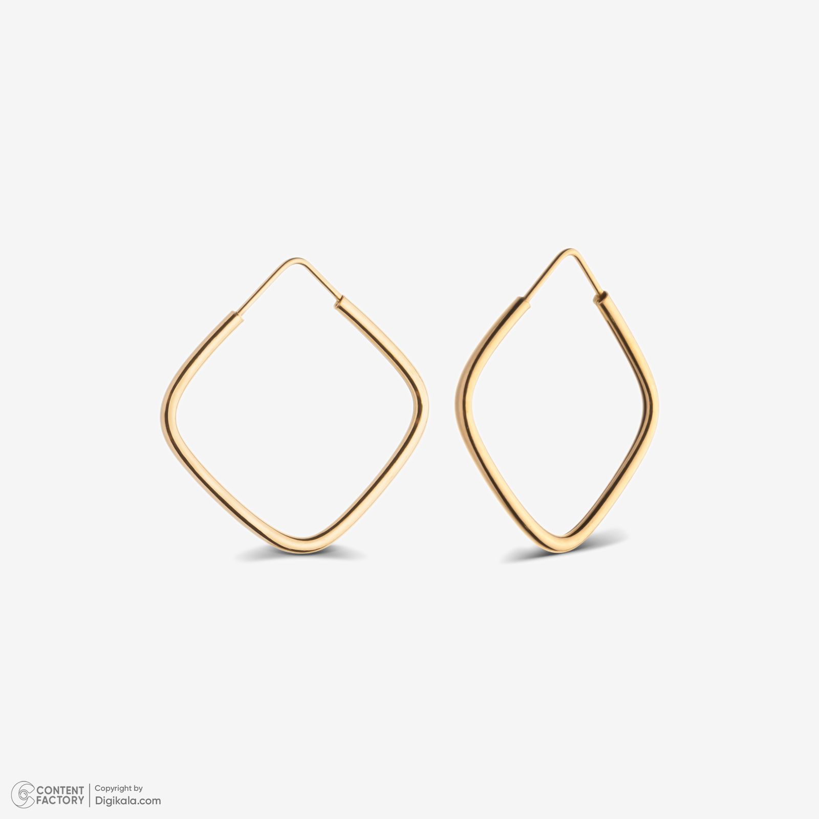 گوشواره حلقه‌ای طلا 18 عیار زنانه گلدم مدل 2E245004 -  - 2