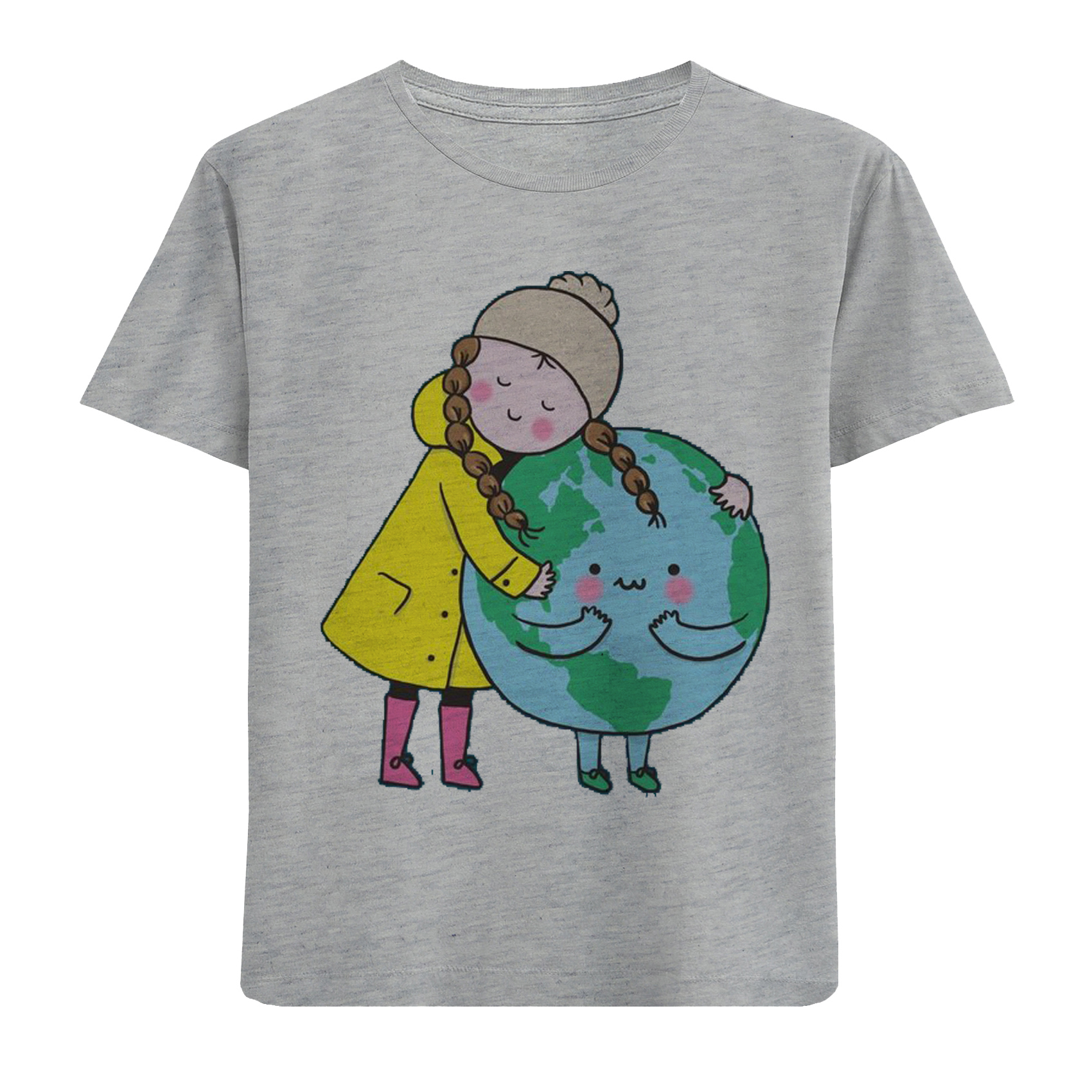 تی شرت دخترانه مدل دختر و زمین F536