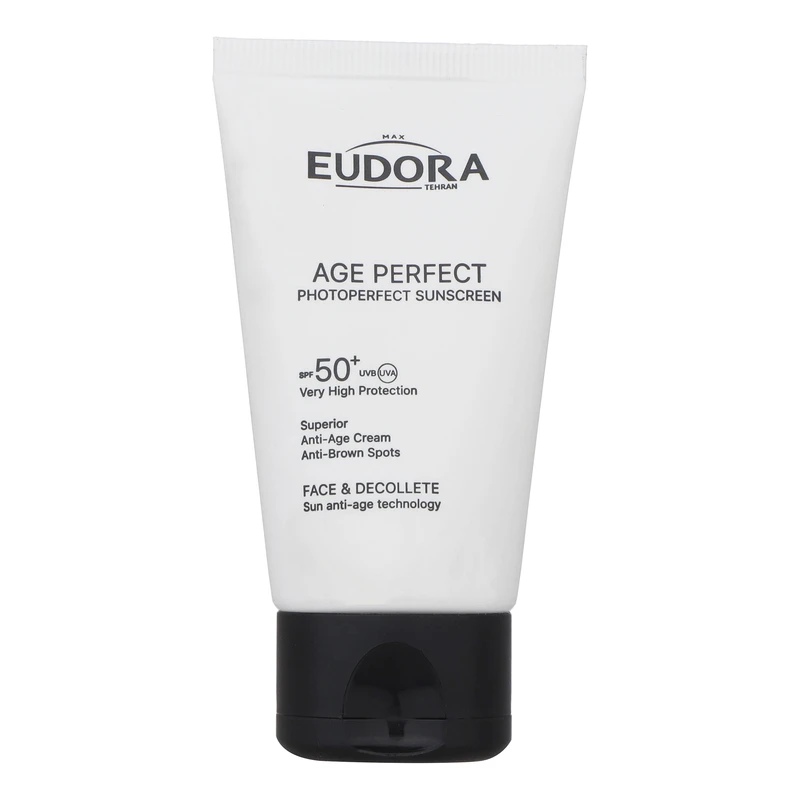 کرم ضد آفتاب بدون رنگ ادورامکس SPF 50 مدل Age Perfect ‌مناسب انواع پوست حجم 40 میلی‌لیتر