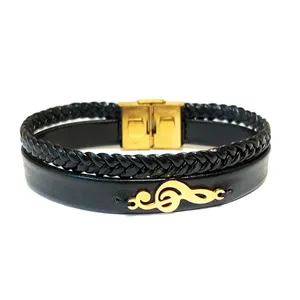 دستبند مدل چرم حصیربافت _sol