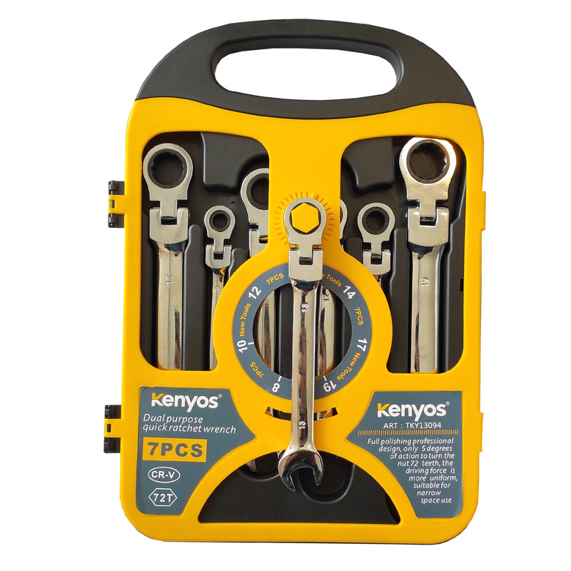 آچار جغجغه ای لقلقه ای کنیوش مدل KK-7 مجموعه 7 عددی آچار جغجغه ای لقلقه ای کنیوش مدل KK-7 مجموعه 7 عددی