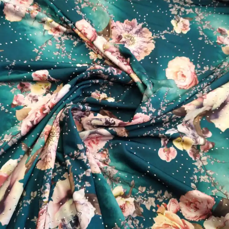 پارچه لباس مدل ریون نگین دار