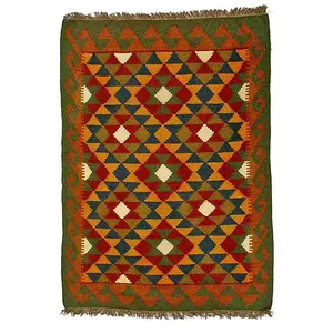 گلیم دستبافت یک و نیم متری کد 8119/2