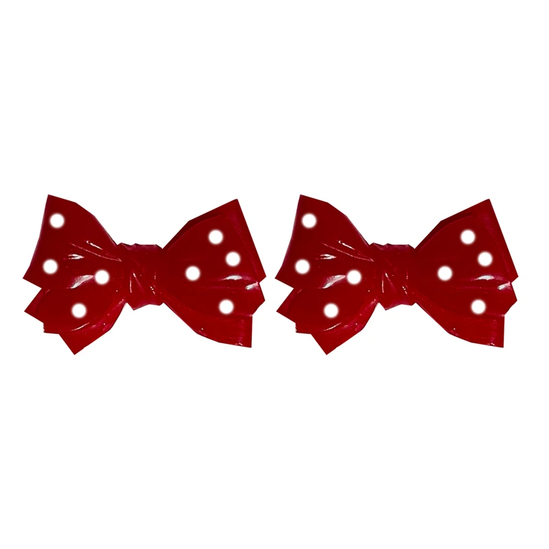 گوشواره دست دوز زنانه مدل پاپیون خالدار