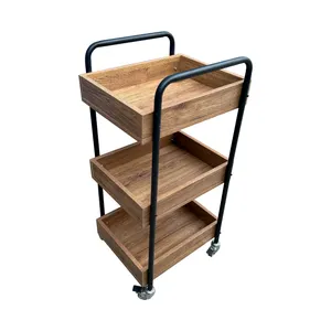 ترولی آرایشگاهی مدل چوب و فلز کد BITA-3545