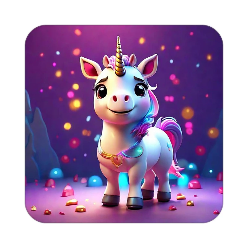 زیر لیوانی کاکتی طرح اسب تک شاخ و یونیکورن مدل mp30914