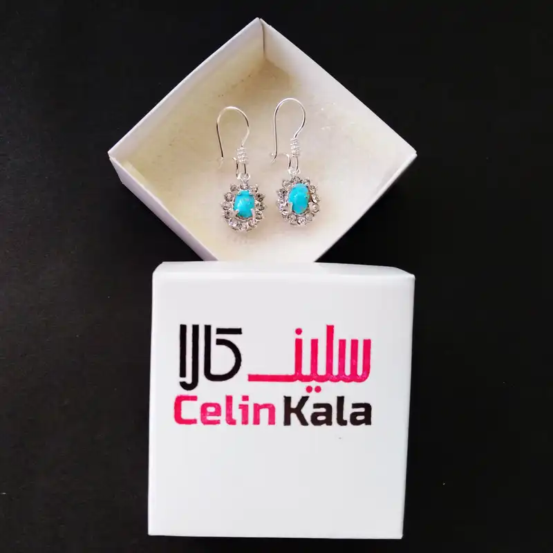 گوشواره نقره زنانه سلین کالا مدل فیروزه ce-fi9