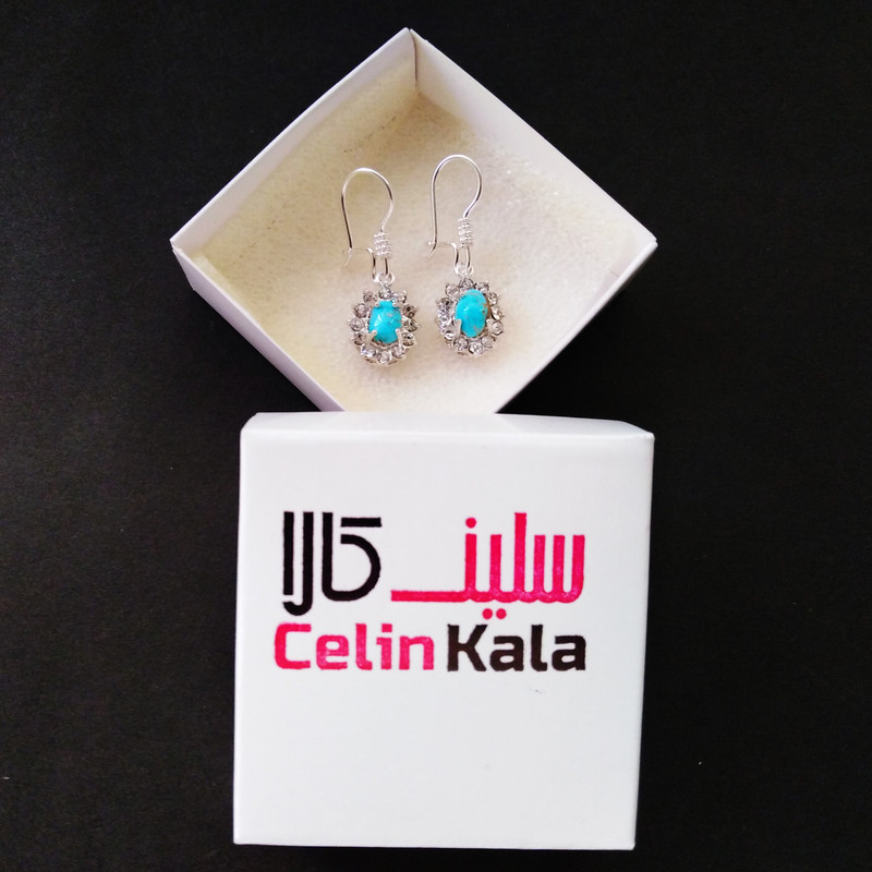 گوشواره نقره زنانه سلین کالا مدل فیروزه ce-fi9 گوشواره نقره زنانه سلین کالا مدل فیروزه ce-fi9