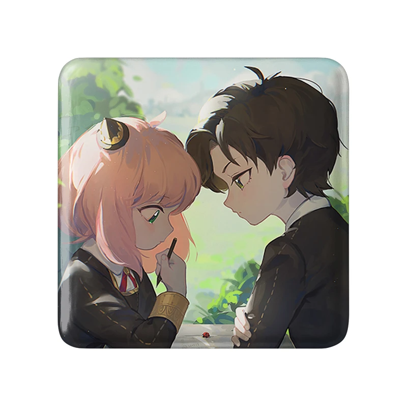 مگنت خندالو طرح دزموند و انیا انیمه اسپای ایکس فمیلی Spy X Family  مدل مربعی کد 22201