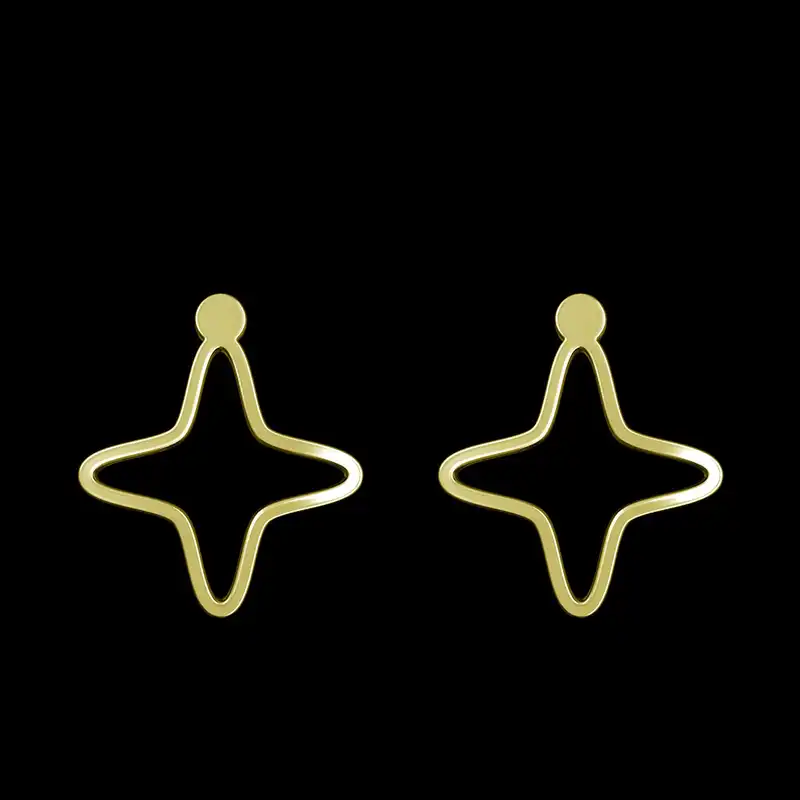گوشواره طلا 18 عیار زنانه مدوپد مدل ستاره کد GA1-15474